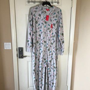 NWT Family PJ's Men's One-Piece Hooded Pajamas Trees